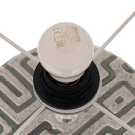 Lámpara Mesa Blanco-Gris Cerámica 42 X 42 X 73 cm