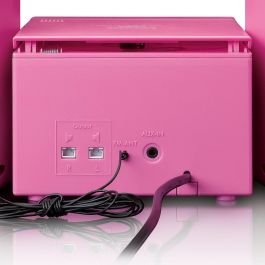 Lenco MC-013 Radio FM Digital con Reproductor CD, MP3 y Entrada Auxiliar Rosa para Mesa