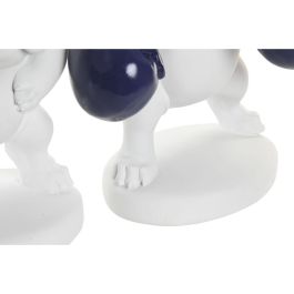 DKD Home Decor Figura de Bulldog Moderno Blanco Multicolor 13.5 x 24 x 17 cm (3 Unidades) de Resina