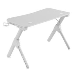 Mars Gaming Mesa MGD Gaming CARBON FIBER White - 110x60cm, Fibra de Carbono, Soporte para Cascos y Bebidas, Gestión de Cables, Modelo MGDW