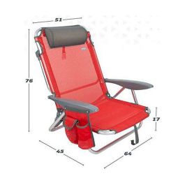 Color Baby Silla de Playa Plegable Menorca de Aluminio y Textilene con 4 Posiciones, Cojín y Bolso, 51x45x76 cm Rojo Color Baby Silla de Playa Plegable Menorca de Aluminio y Textilene con 4 Posiciones, Cojín y Bolso, 51x45x76 cm Rojo