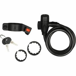 Burg Wachter 1 260 100 Cable Candado Bicicleta Espiral 100 cm x 8mm Acero con Llave y Soporte