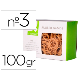 Q-connect Gomillas elásticas, 100 gr, número 3, 30 x 2 mm, 80% caucho de alta calidad Precio: 1.88999943. SKU: S7908443
