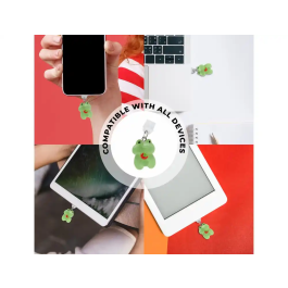 Wondee Charm Protector para Puerto Type-C, Accesorio Decorativo de Fresa y Rana para Móvil, 25x10x20 mm