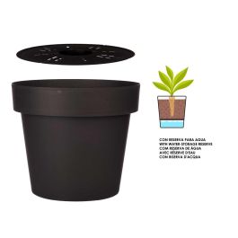 Maceta Plastico Antracita Con Reserva Agua 40Cm Ibergarden (6 Unidades) Maceta Plastico Antracita Con Reserva Agua 40Cm Ibergarden (6 Unidades)