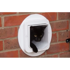 Sureflap Tapa de Gato Electrónica Blanca, Lee Microchip, Memoria 32 Chips, Funciona con la Mayoría de Microchips