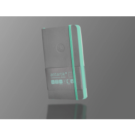 Antartik Cuaderno A6 Tapa Blanda Rayas Gris y Turquesa, 100 Hojas 80gr FSC