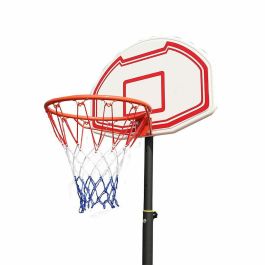 Ociotrends Canasta de Baloncesto Ajustable Altura 165 a 210 cm - Polietileno, Edad +10 Años, Colores Negro/Blanco/Rojo