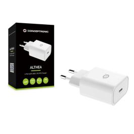 Conceptronic Cargador USB-C Carga Rápida PD 3.0 25W, Compatible con Samsung Galaxy S21/S20/Note10/Note20, Nintendo Switch, iPad, iPhone