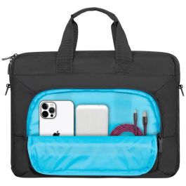 Rivacase 7521 Maletín Toploader Alpendorf para Portátiles 13.3"-14" (35.6 cm) Negro Poliéster RPET con Compartimento para Tablet