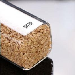 Quttin Tarro Cuadrado de Boro con Tapa de Bambú 10 cm x 27 cm 2150ml