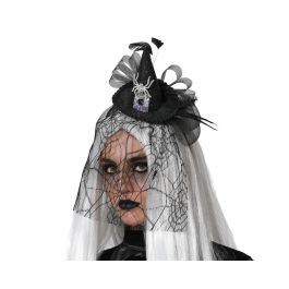 Diadema De Bruja Negro Brillante Con Velo Telaraña - Ideal para Halloween y Eventos Góticos Precio: 3.50000002. SKU: S1131766