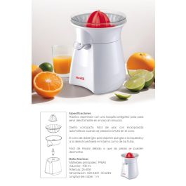 Inde Exprimidor Eléctrico Antigoteo Basic Home, 25-40W, 15.5 cm Ancho x 22 cm Alto x 15.5 cm Largo (6 Unidades) Inde Exprimidor Eléctrico Antigoteo Basic Home, 25-40W, 15.5 cm Ancho x 22 cm Alto x 15.5 cm Largo (6 Unidades)
