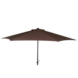 DKD Home Decor Parasol de Jardín Plegable Sunlla 270x270x250 cm de Acero y Poliéster Marrón/Negro para Terraza