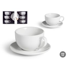 Set 6 Tazas Cafe Porcelana Blanca Con Plato 200Ml Vessia 21X11CM (6 Unidades) Precio: 84.95000052. SKU: B19Y65GK7Y