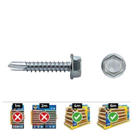 Celo Tornillo punta broca hexagonal Ø4,8x25mm acero zincado Din 7504k - Caja 250 unid. Precio: 14.69000016. SKU: S7909140