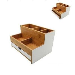 DKD Home Decor Organizador Bambu Blanco Natural 18 x 15 x 23.5 cm (2 Unidades) Precio: 26.49999946. SKU: B1HSWV554G