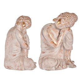 Cabeza de Buda en Poliresina Blanco y Oro Ibergarden 28.5x43.5x37 cm Precio: 52.5900001. SKU: S3610546
