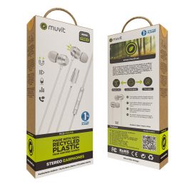 Muvit Auriculares Magnéticos M32 USB Tipo C, Estéreo, Almohadillas Ergonómicas, Plástico Reciclado