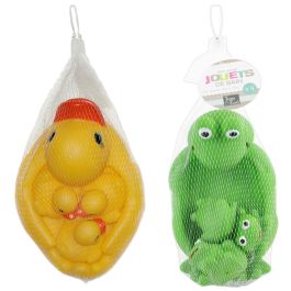Tom et Zoe Juego de 4 Animales de Baño Barca con 3 Muñecos Patos Ranas Juguete para Bañera 16x11 cm