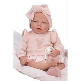 Muñeca reborn arias 40 cm alba rosa c/cojin