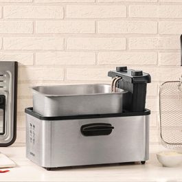 Cecotec CleanFry Infinity 3000 Full Inox Freidora Eléctrica 3L 2400W, Filtro OilCleaner, Apta Lavavajillas