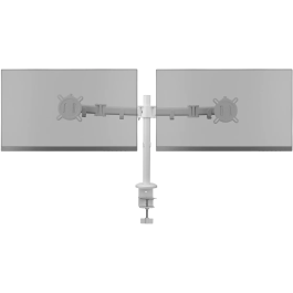 One For All Soporte Universal Monitor Escritorio Doble VESA 100 Brazo Ajustable 13-32 Pulgadas Blanco