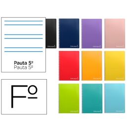 Cuaderno Espiral Liderpapel Folio Witty Tapa Dura 80H 75 gr Rayado Montessori 5 mm Colores Surtidos 10 unidades