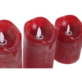 Vela Led Navidad Tradicional DKD Home Decor Rojo 8 x 17 x 26.5 cm Set de 3