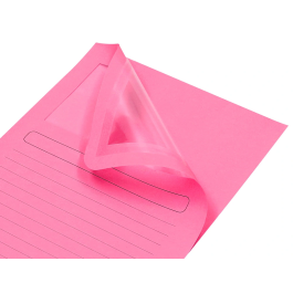 Q-connect Subcarpeta Cartulina DIN A4 Rosa con Ventana Transparente 120 g/m²
