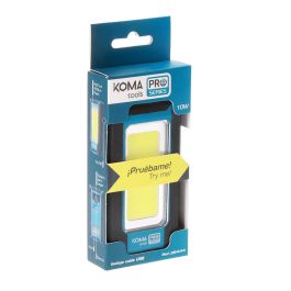 Koma Tools Linterna LED Profesional 10W 500lm Recargable con Gancho, Imán y Función Power Bank
