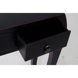 DKD Home Decor Consola Oriental de Abeto y MDF Negra y Roja, 3 Cajones, 26 x 80 x 96 cm, Colección Masako