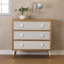 Cómoda 3 Cajones Dune Versa 40x80 cm - Madera MDF, Paulownia, Pino Cómoda 3 Cajones Dune Versa 40x80 cm - Madera MDF, Paulownia, Pino