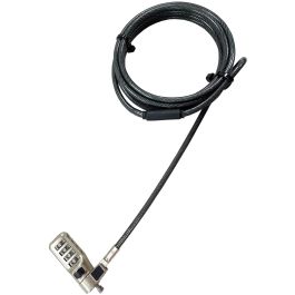 Dicota Cable de Seguridad N-Lock combi./res. 2.5x6mm slot.single para Portátil, Cerradura con combinación, 2m