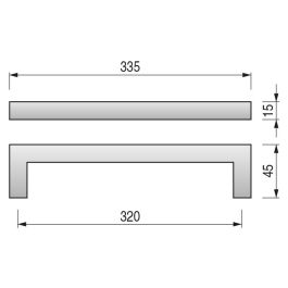 DIDHEYA Tirador Acero Inox Oregon, Distancia 335, Pack de 5 Unidades - Elegir Largo