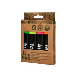 Rotulador Liderpapel Ecouse Fluorescente Fabricado Con 68% Plastico Reciclado Caja De 4 Unidades Colores Surtidos