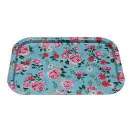 Bandeja Versa Azul Flores 23 X 1,5 X 34 CM