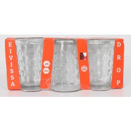 La Mediterranea Set de 6 Vasos Eivissa Drop de 200 ml, 6.9 cm diámetro x 9.9 cm altura (8 Cajas)