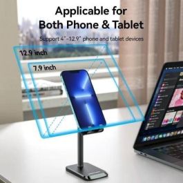 Vention KCQW0 Soporte Universal para Smartphone Tablet Blanco Antideslizante para dispositivos de 4 a 12.9 pulgadas en Aleación de Aluminio