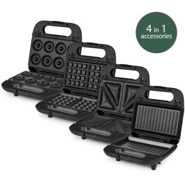 Weasy JOY600 Sandwichera 4 en 1 con 4 placas intercambiables, 750W, antiadherente para sándwiches, gofres, parrillas y donas