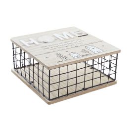 Caja Decorativa DKD Home Decor Natural Negro Metal MDF (25 x 25 x 12 cm) Precio: 15.49999957. SKU: B12H6R7GDG