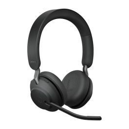 Jabra Evolve2 65 Stereo UC + Link 380 USB-C Auriculares Inalámbricos para Oficina/Centro de Llamadas, Negro