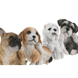 DKD Home Decor Figura de Resina Perros Multicolor 12 x 17 x 13.5 cm (4 Unidades)