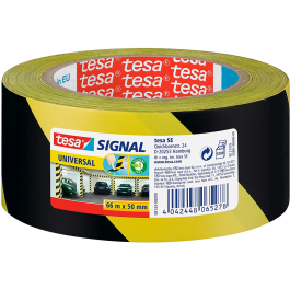 Tesa Cinta de Seguridad Amarilla y Negra Polipropileno 66 mt x 50 mm