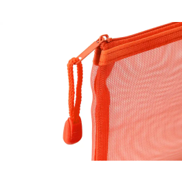 Liderpapel Bolsa zipper bag de poliéster transpirable multiusos DIN A6 para documentos, papelería, cosméticos y cables, color naranja