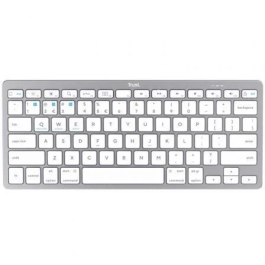 Trust Teclado Basics Bluetooth para PC, Tablet y Smartphone, Blanco-Plata