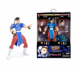 JADA TOYS Figura Chun-Li Street Fighter II 15cm con Manos y Cabeza Intercambiables, Accesorios y 20 Puntos Articulados