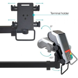 TooQ TQPM0003 Soporte de Mesa para TPV 2 Monitores Giratorio Inclinable Rotatorio hasta 9kg