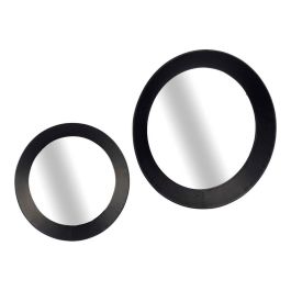 Giftdecor Espejo Redondo Negro 80 cm - Cristal y Metal