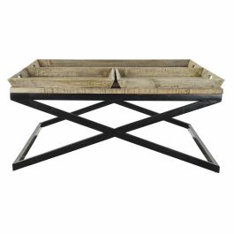 Mesa Centro Colonial DKD Home Decor Natural Negro 120 x 55 x 120 cm